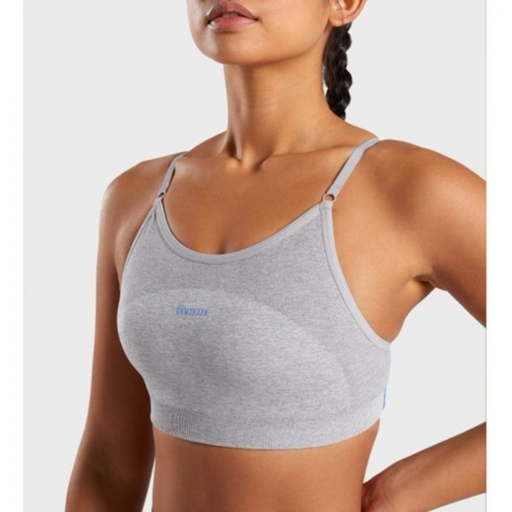 Gymshark Vital Seamless Sports Bra - Gray/Blue - Size Small - NWOT